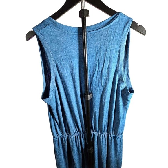 CUPSHE Blue Jersey Knit Maxi Dress Elastic Waist Casual Beach Vacation Size L - Picture 4 of 5